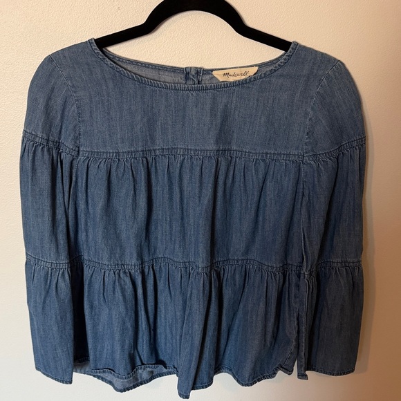 Madewell Indigo Tiered Blouse - Picture 3 of 6